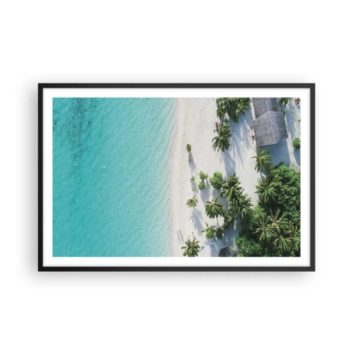 Poster in cornice nera - Vacanze in paradiso - 91x61 cm