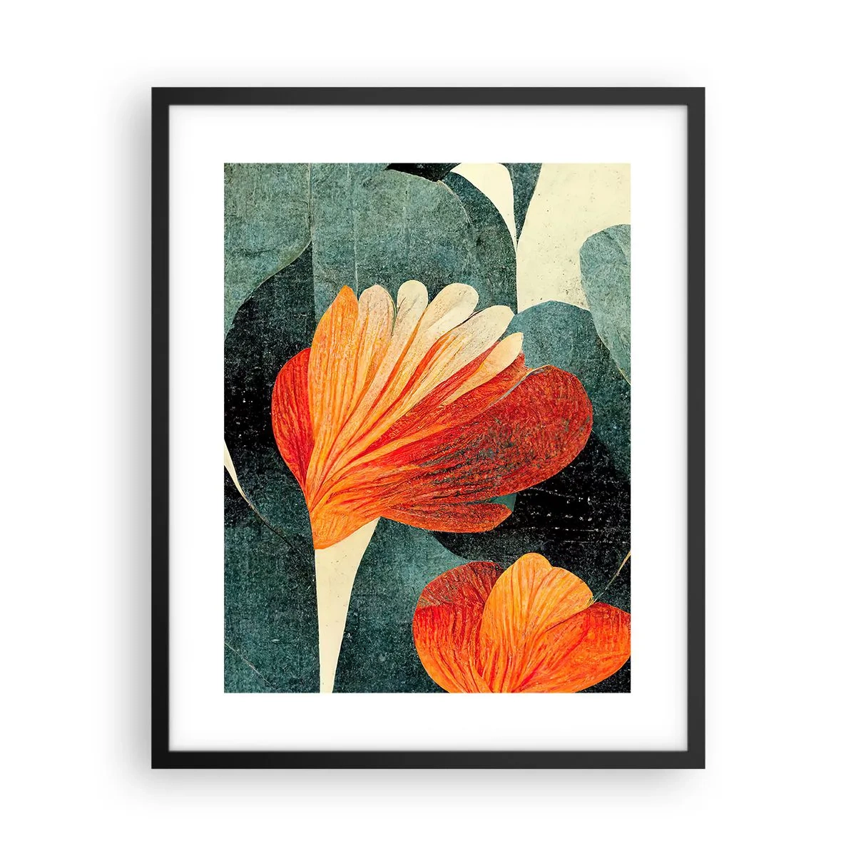 Poster in cornice nera - Caldo dei tropici e fresco del verde - 40x50 cm