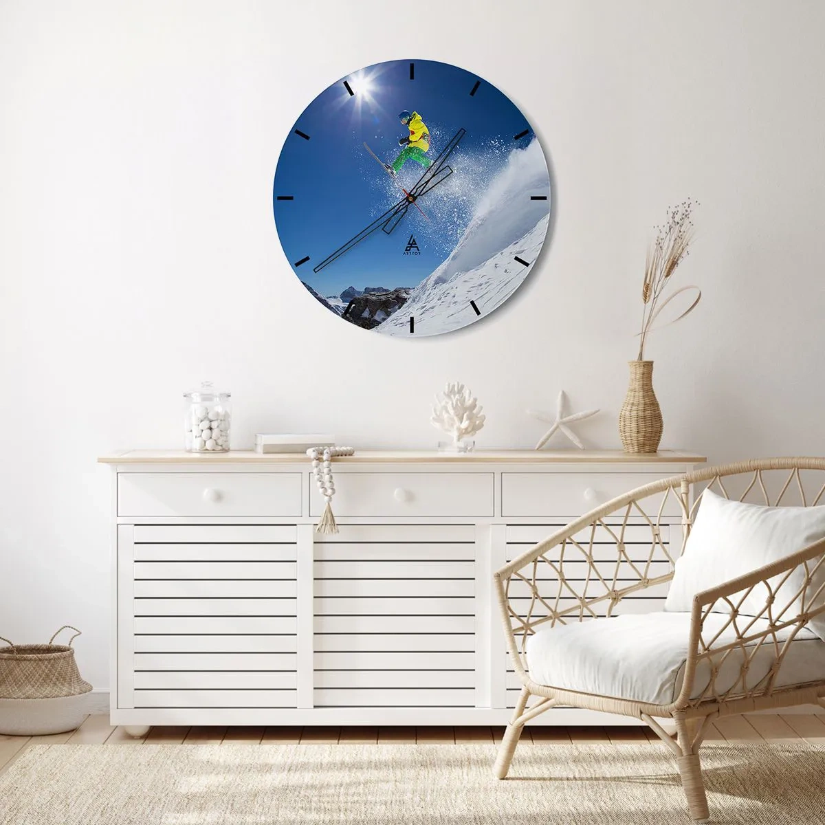 Orologio da parete - Orologio in Vetro - Ballando con i monti - 40x40 cm