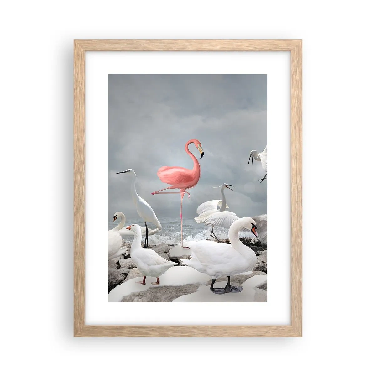 Poster in cornice rovere chiaro - Come sono arrivato qui? - 30x40 cm