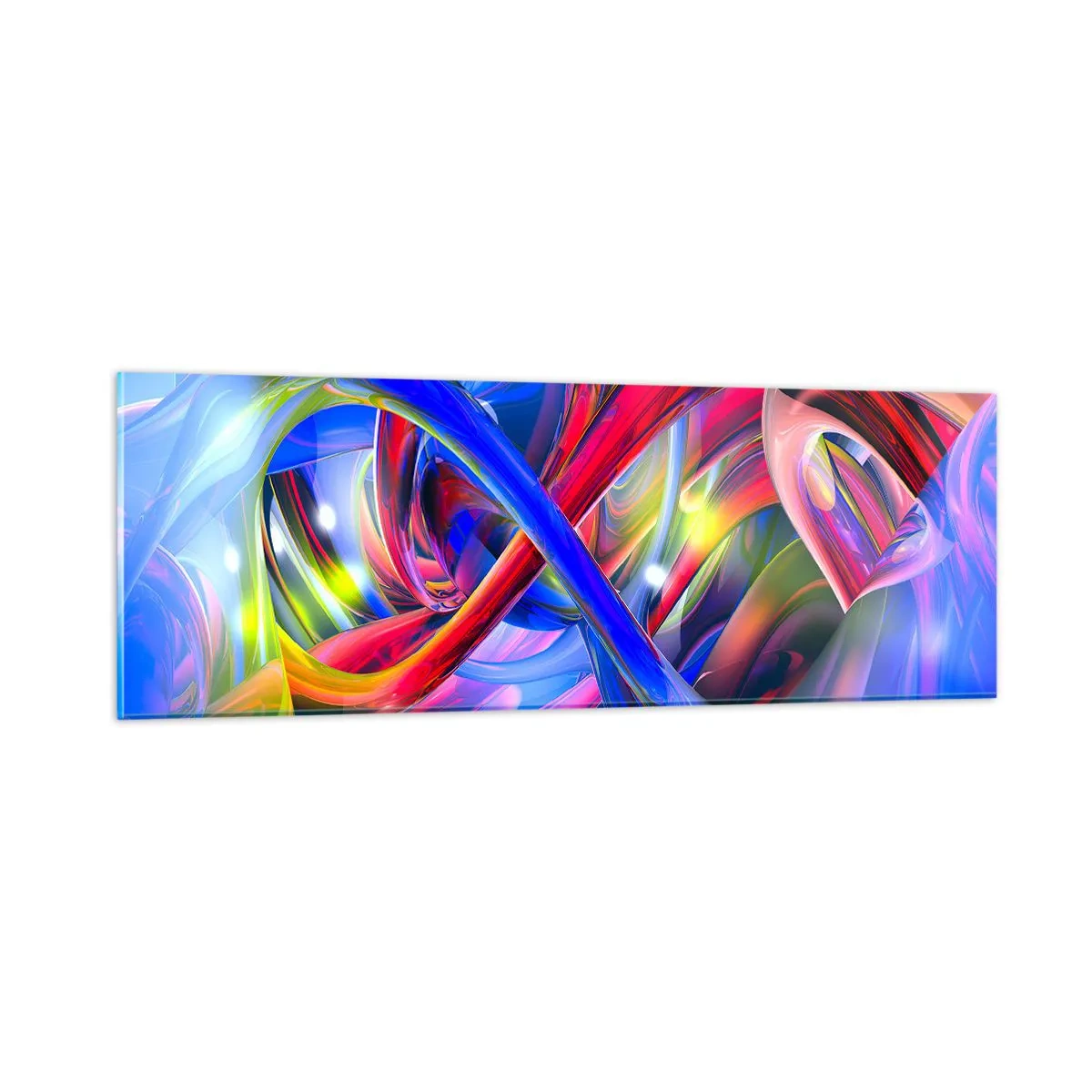 Quadro su vetro - La danza dei colori - 90x30 cm