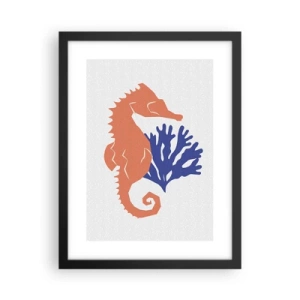 Poster in cornice nera - Sul prato sottomarino - 30x40 cm