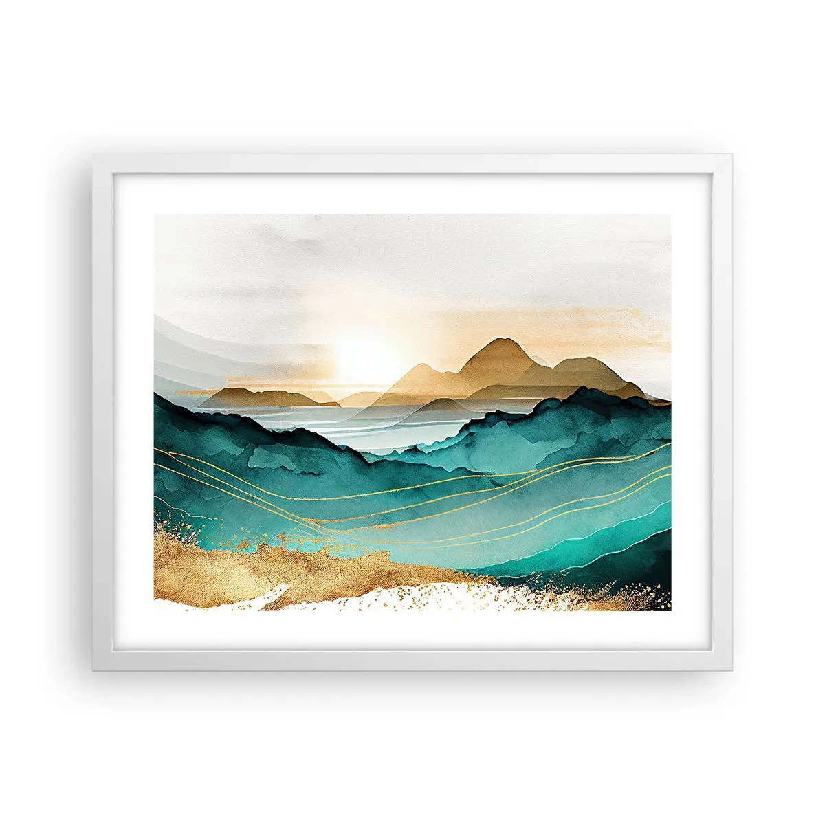 Poster in cornice bianca - Paesaggio ai confini dell'astrazione - 50x40 cm