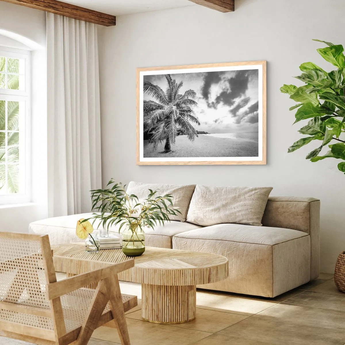 Poster in cornice rovere chiaro - Quando hai nostalgia della solitudine... - 70x50 cm