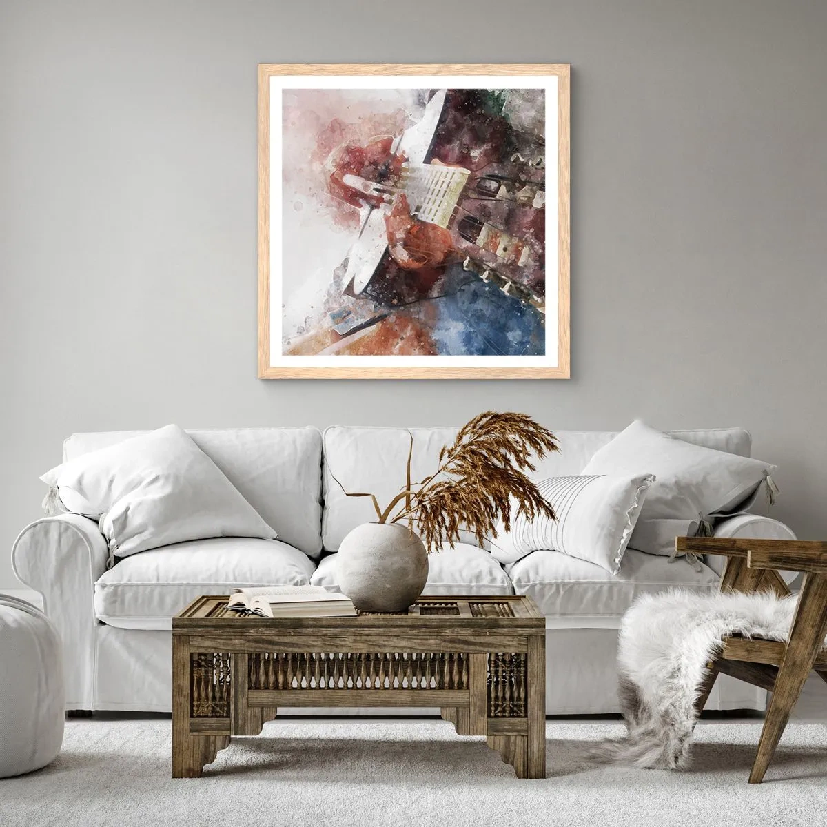 Poster in cornice rovere chiaro - E tu che ne pensi? - 60x60 cm