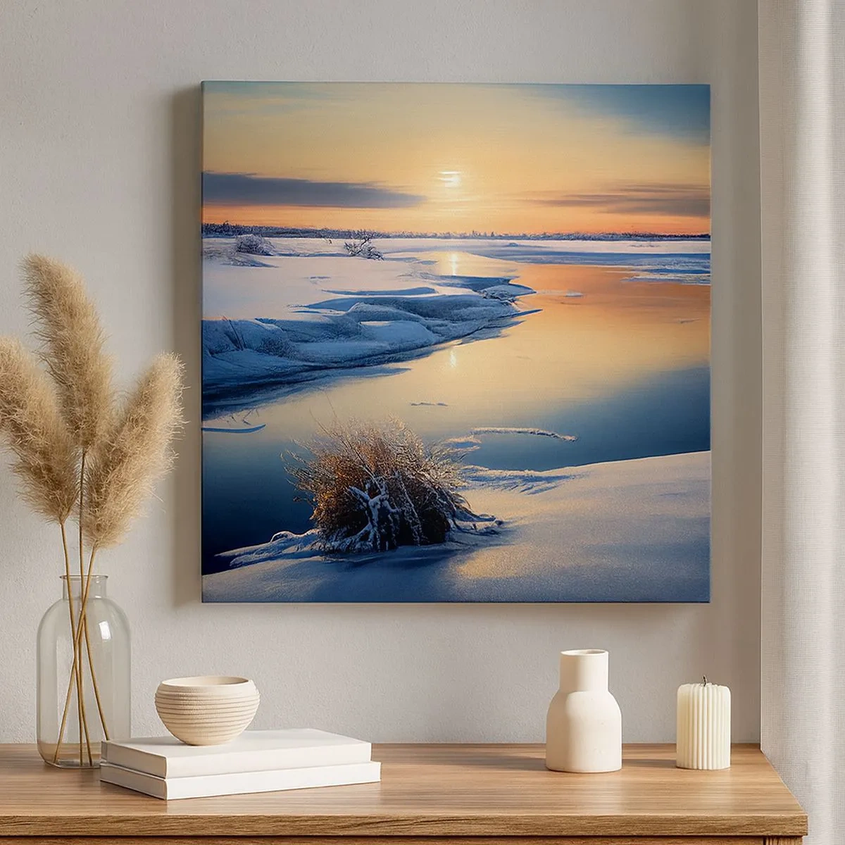 Quadro su tela - Stampe su Tela - Tramonto invernale - 30x30 cm