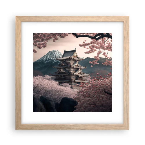 Poster in cornice rovere chiaro - Il Paese dei ciliegi in fiore - 30x30 cm