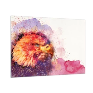 Quadro su vetro - Ritratto ad acquerello di un'aquila dai colori intensi - 100x70cm - Non vuoi sapere quello che penso - Decorazione murale moderna per soggiorno e camera da letto ARTTOR