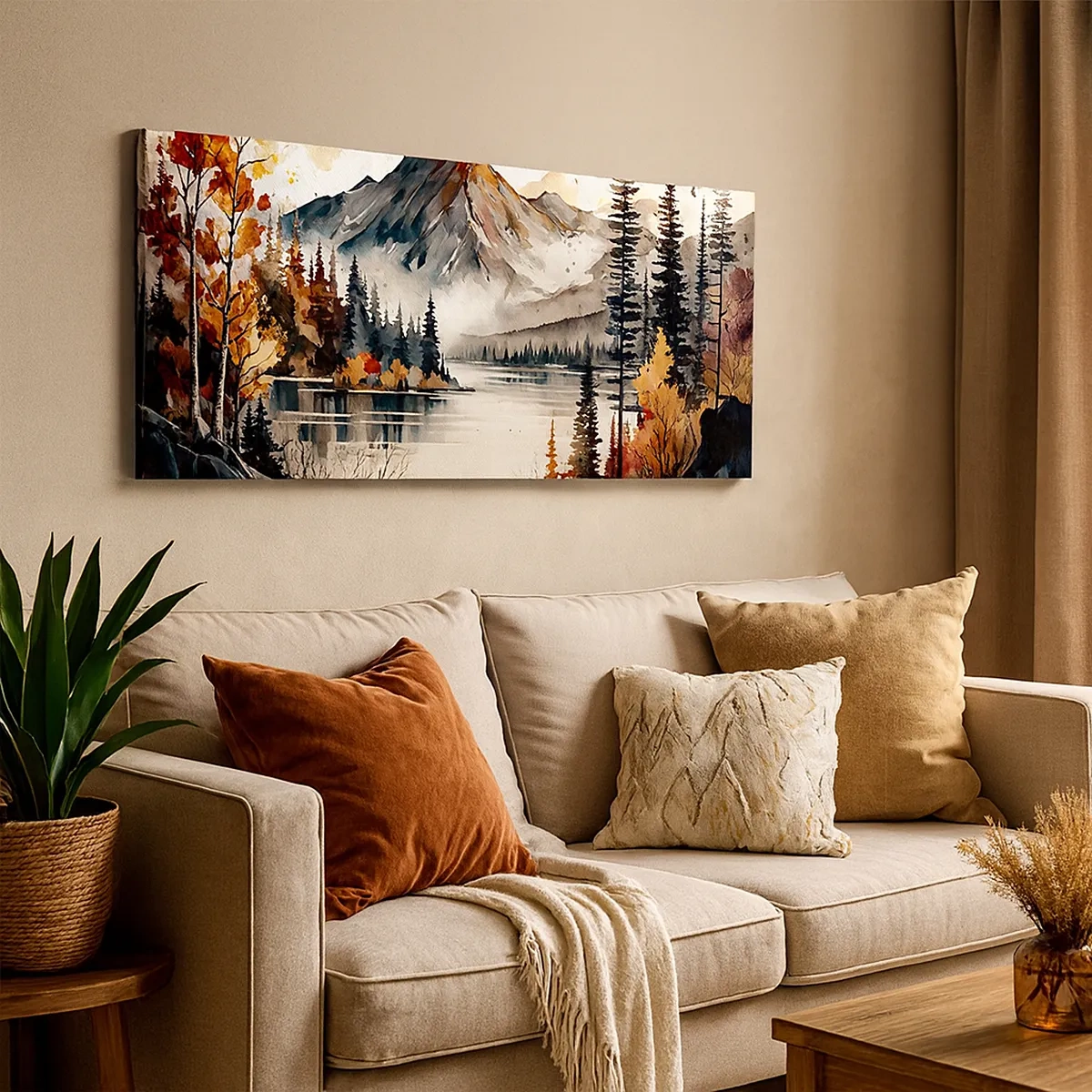 Quadro su tela - Stampe su Tela - L'autunno dorato sui monti - 30x30 cm