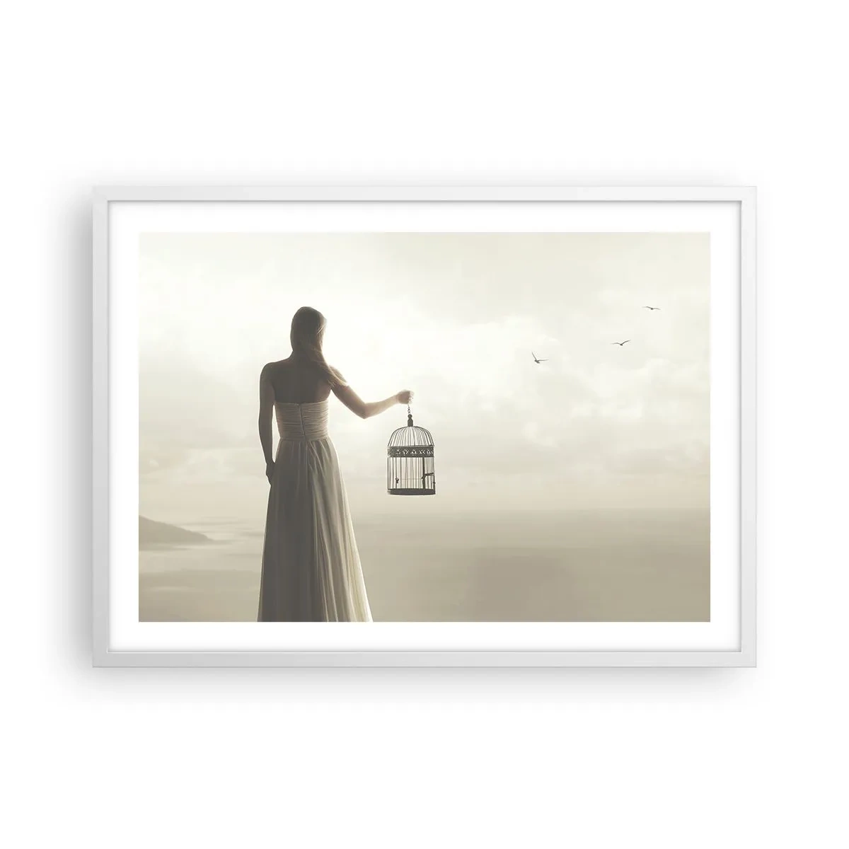 Poster in cornice bianca - Sii libera - 70x50 cm