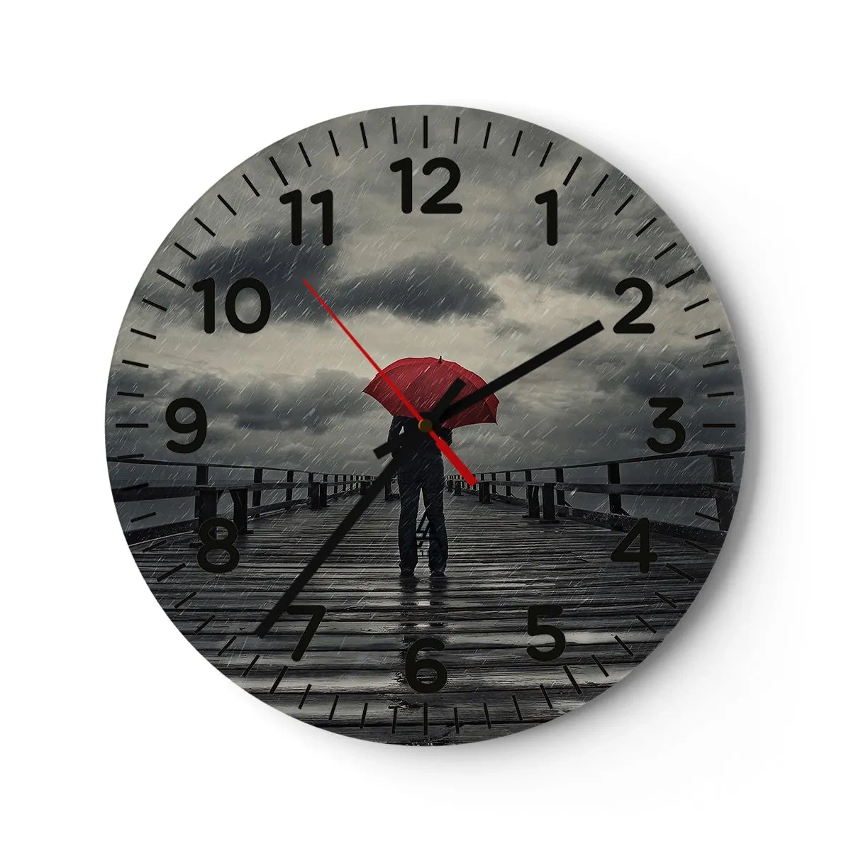 Orologio da parete - Orologio in Vetro - Non importa che piove - 30x30 cm
