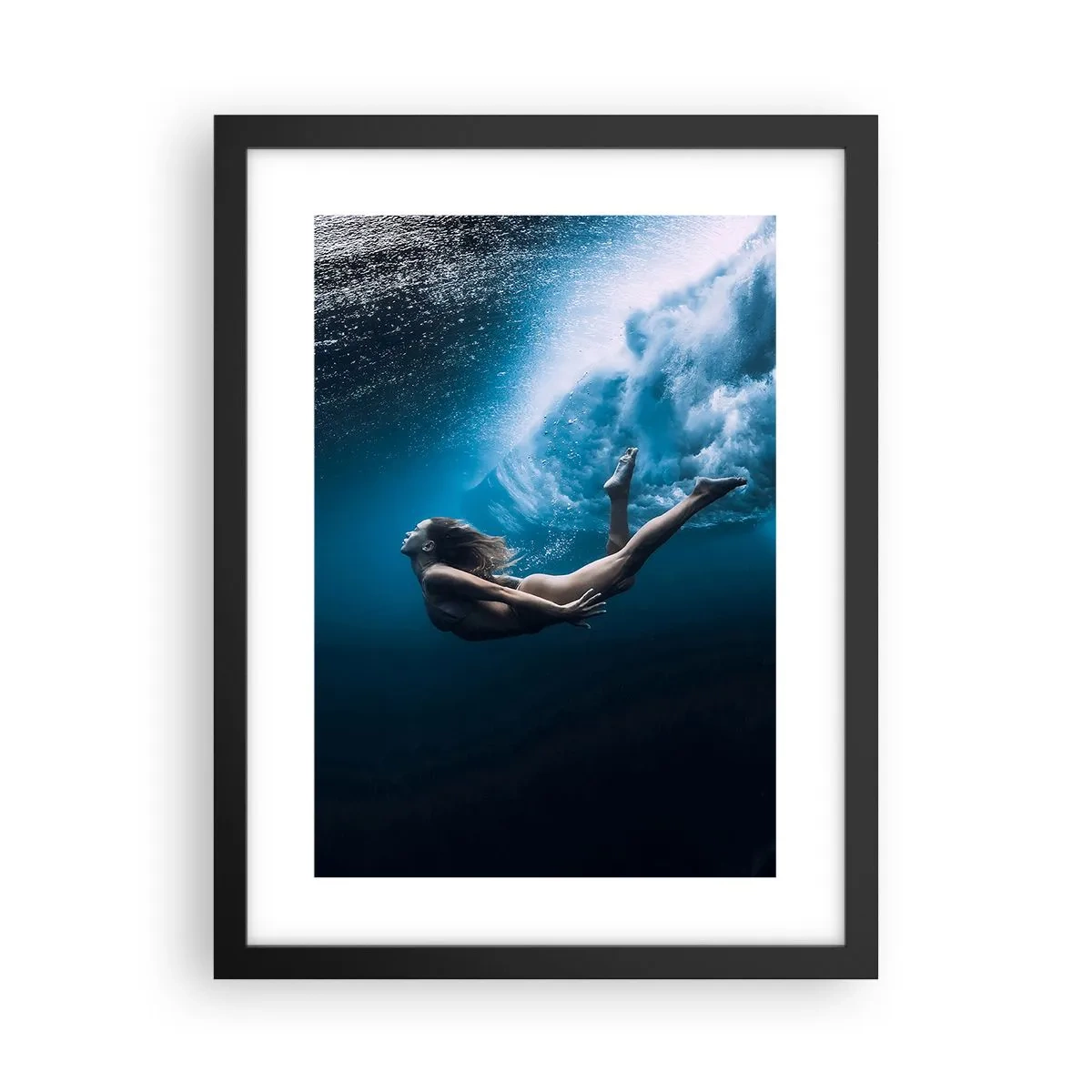 Poster in cornice nera - Moderna sirena - 30x40 cm