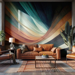Fotomurali Premium Canvas - Intessuto di colore - Pezzo, Astrazione, Linee - 350x256 cm