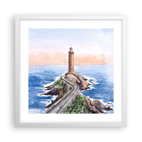 Poster in cornice bianca - Rivolto verso il mare - 40x40 cm
