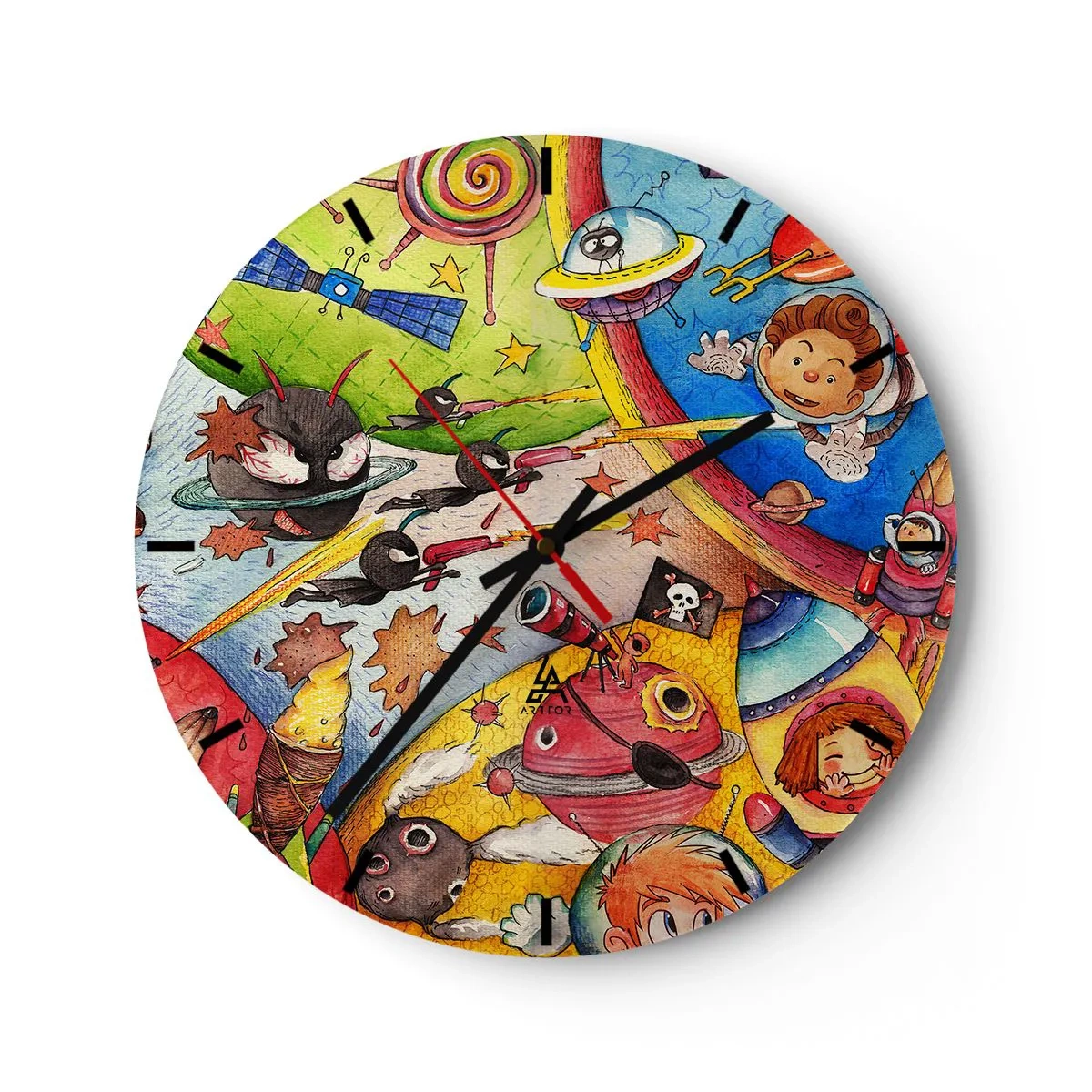 Orologio da parete - Orologio in Vetro - La grande avventura nel cosmo - 40x40 cm