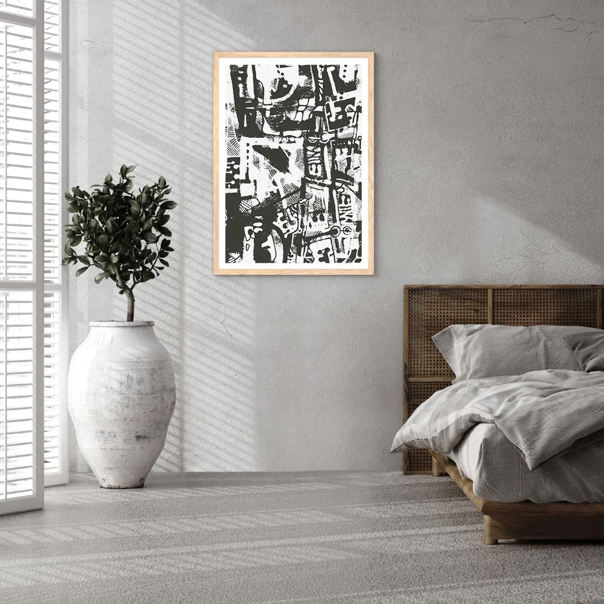 Poster in cornice rovere chiaro - Ordine o caos? - 30x40 cm