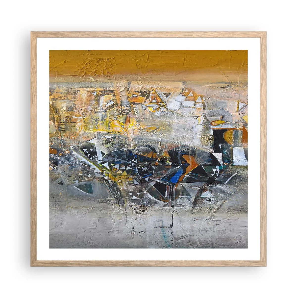 Poster in cornice rovere chiaro - Tutto andrà bene - 60x60 cm