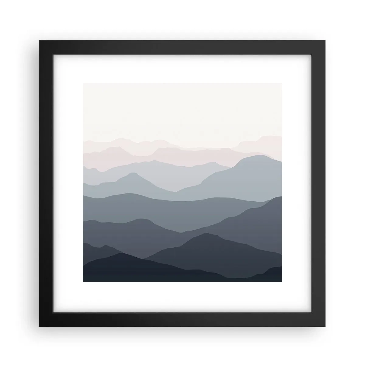 Poster in cornice nera - Le onde dei monti - 30x30 cm