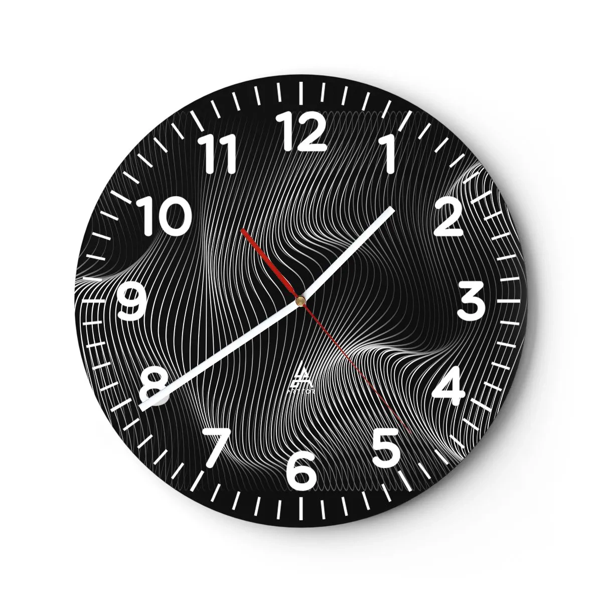 Orologio da parete - Orologio in Vetro - La danza della luce nello spazio - 40x40 cm
