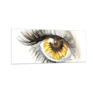 Quadro su vetro - Uno sguardo caldo come l'estate - 100x40 cm
