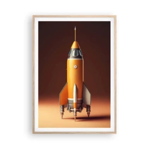 Poster in cornice rovere chiaro - Si inizia dai sogni - 70x100 cm