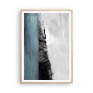 Poster in cornice rovere chiaro - Acqua-terra: lo scontro degli elementi - 70x100 cm