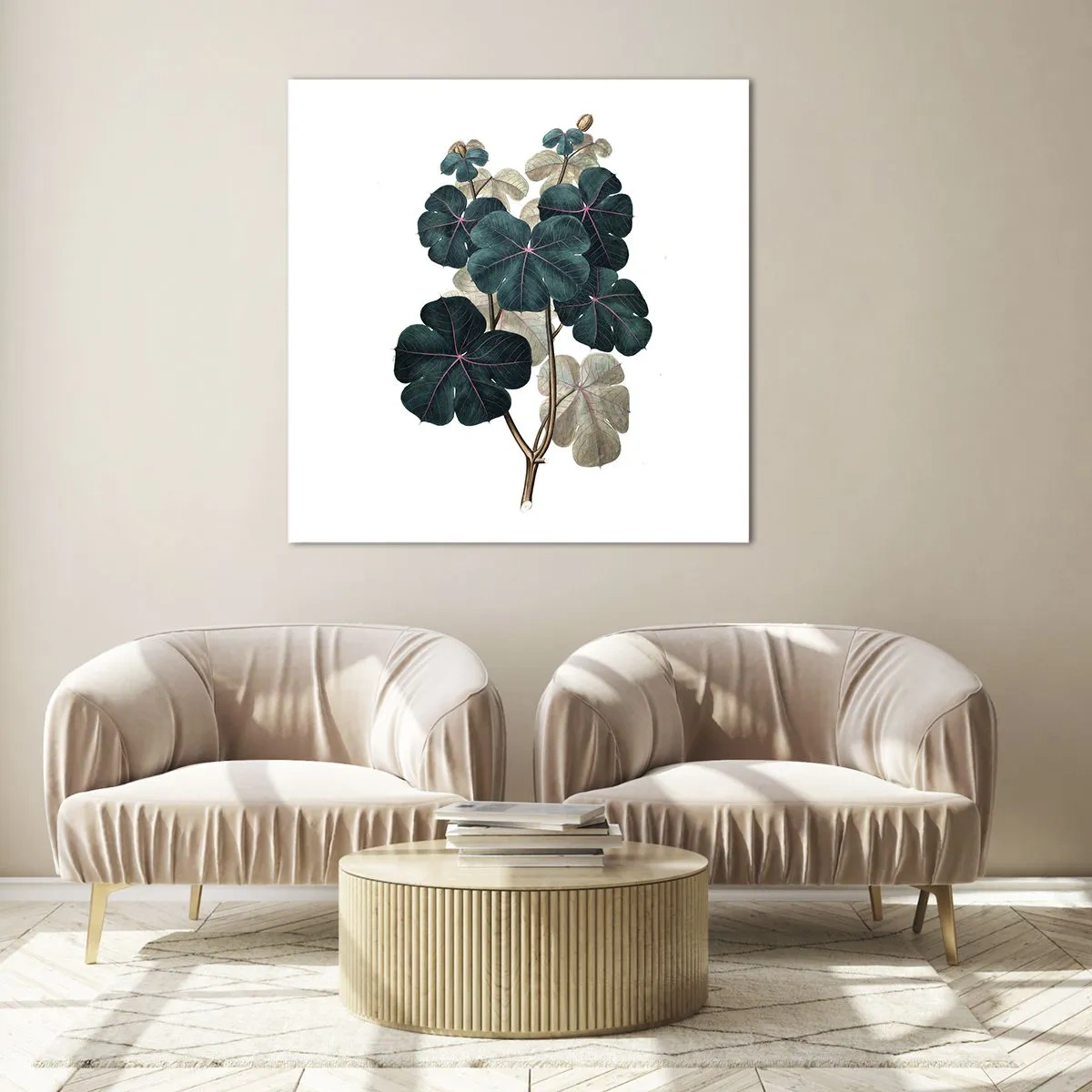 Quadro su vetro - Dal vecchio erbario - 60x60 cm