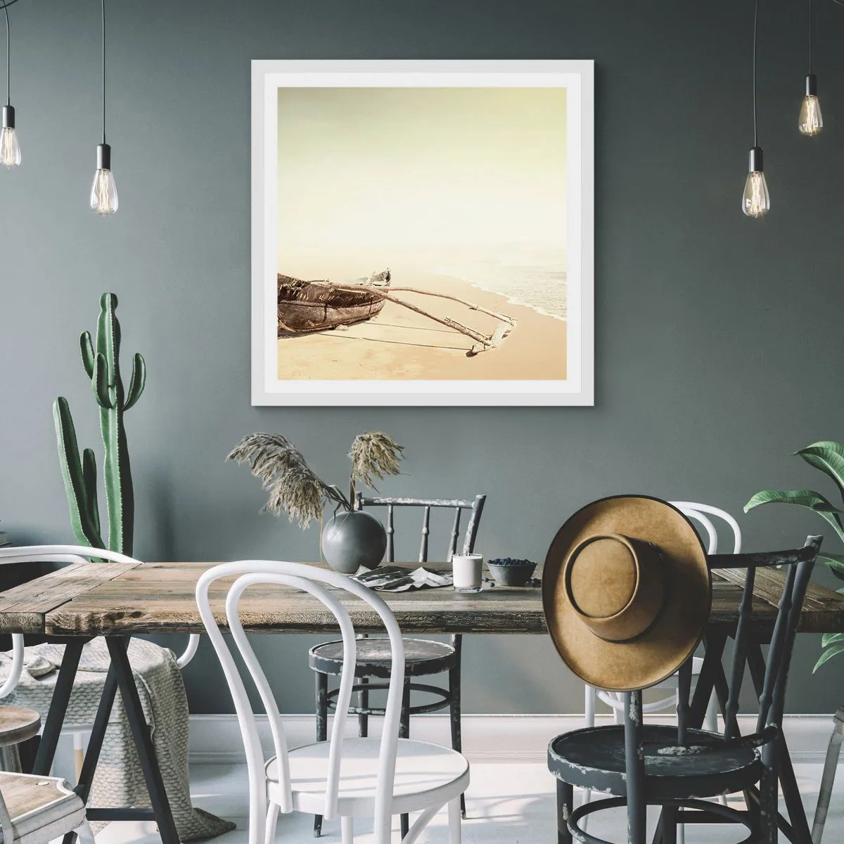 Poster in cornice bianca - Ricordo dei mari del sud - 30x30 cm