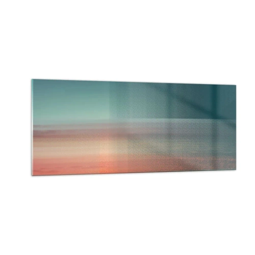 Quadro su vetro - Astrazione: onde di luce - 100x40 cm