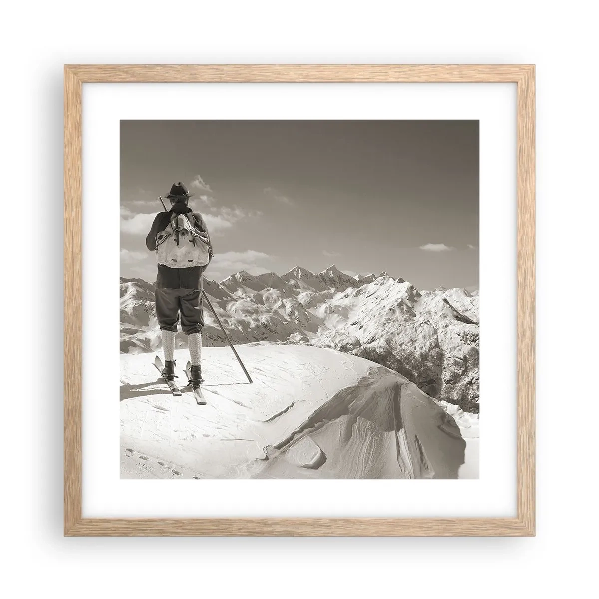 Poster in cornice rovere chiaro - E i monti sono immutabili - 40x40 cm