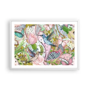 Poster in cornice bianca - Intrecciate nei rami - 70x50 cm