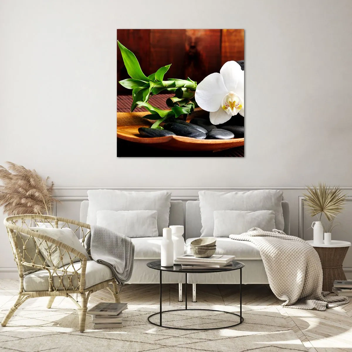 Quadro su vetro - Lasciati toccare dalla natura - 60x60 cm