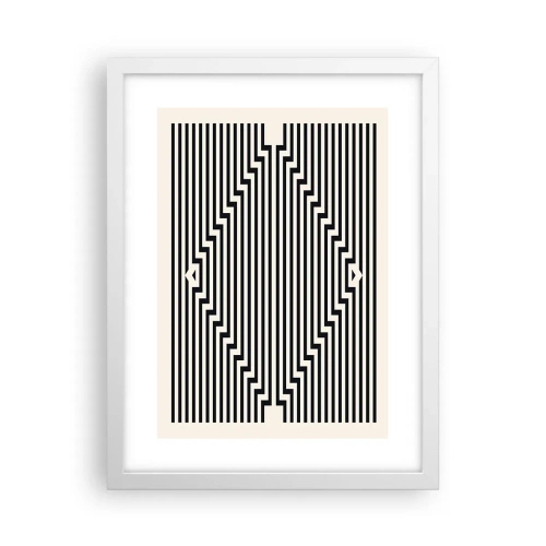 Poster in cornice bianca - Illusione geometrica - 30x40 cm