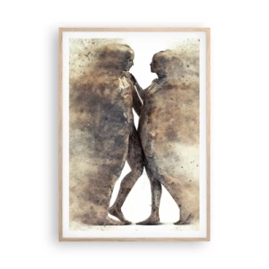 Poster in cornice rovere chiaro - Nati dalla polvere, per amare - 70x100 cm