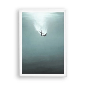 Poster in cornice bianca - Nell'abbraccio dell'oceano - 70x100 cm