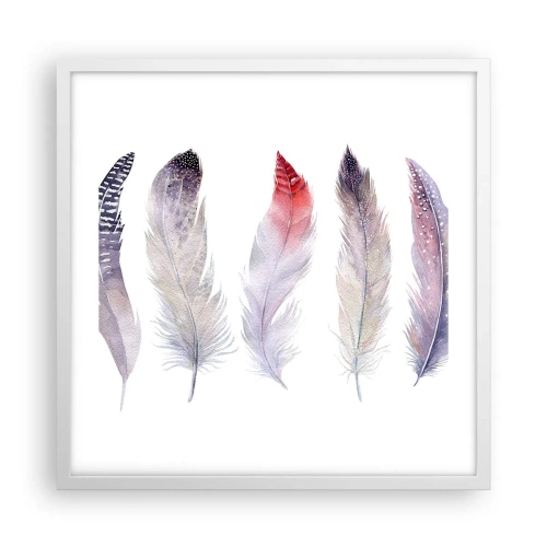 Poster in cornice bianca - Delicate come una nebbia multicolore - 50x50 cm