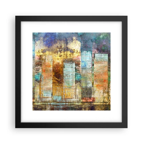 Poster in cornice nera - Metropoli nel sole - 30x30 cm