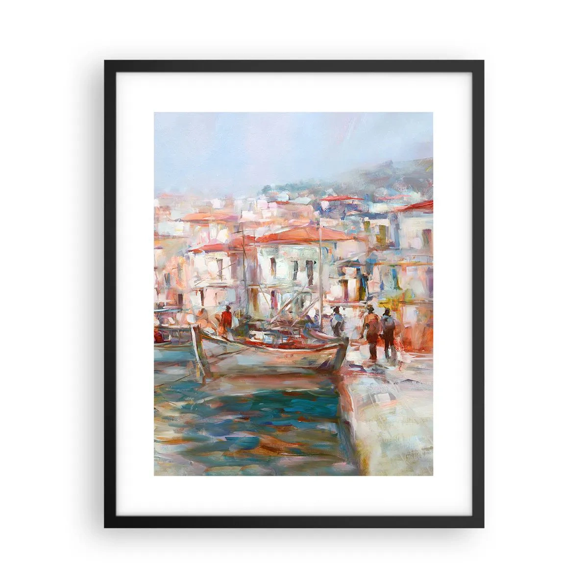 Poster in cornice nera - Vacanze in pastello - 40x50 cm