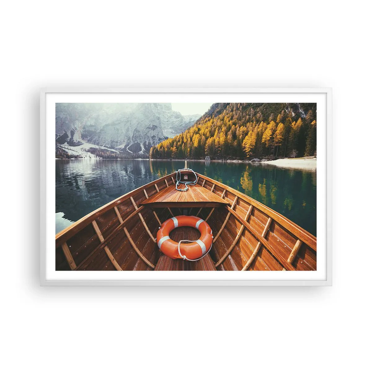 Poster in cornice bianca - Gita sui monti - 91x61 cm