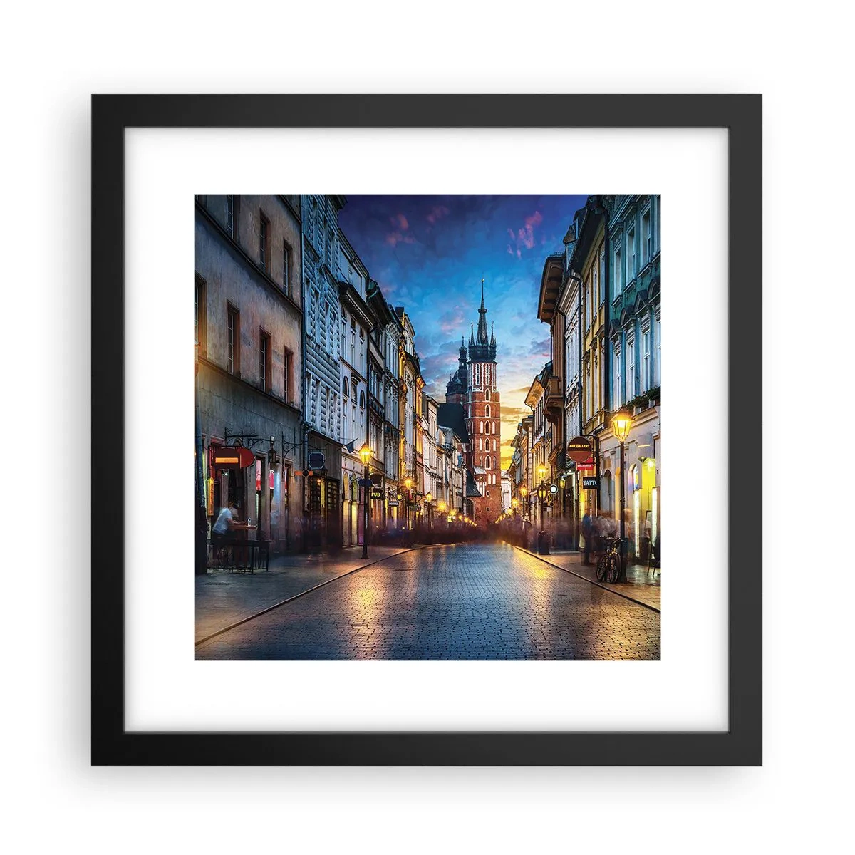 Poster in cornice nera - La magia di Cracovia - 30x30 cm