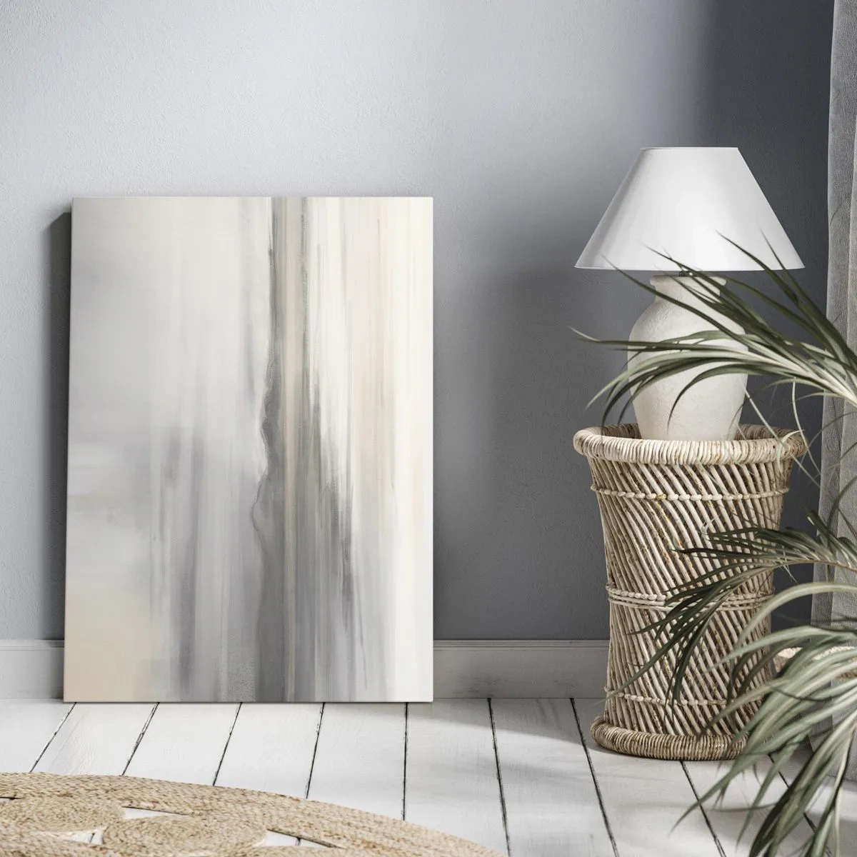 Quadro su tela - Stampe su Tela - Un paesaggio delicato nei toni del grigio e del beige - 50x70cm - Orizzonte trasognato - Decorazione murale moderna per soggiorno e camera da letto ARTTOR