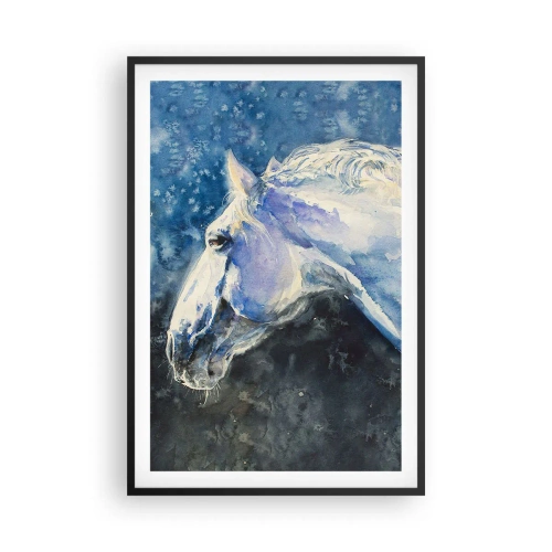 Poster in cornice nera - Ritratto in luce blu - 61x91 cm