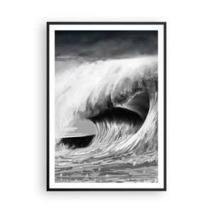 Poster in cornice nera - La furia dell'oceano - 70x100 cm