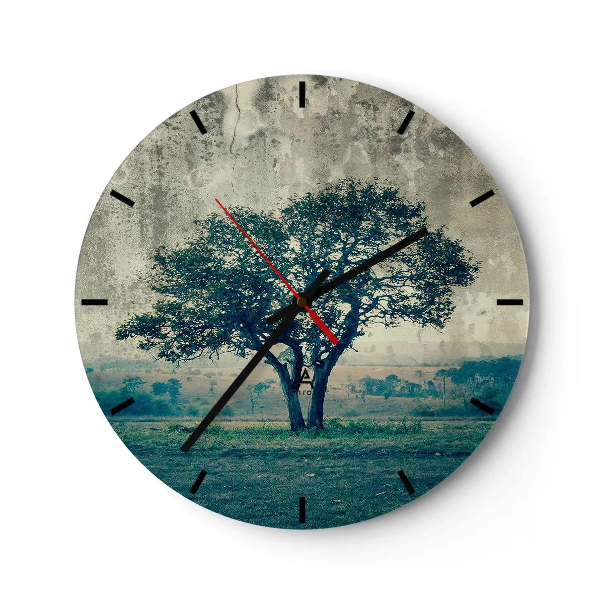 Orologio da parete - Orologio in Vetro - Un melo su un prato blu? - 40x40 cm