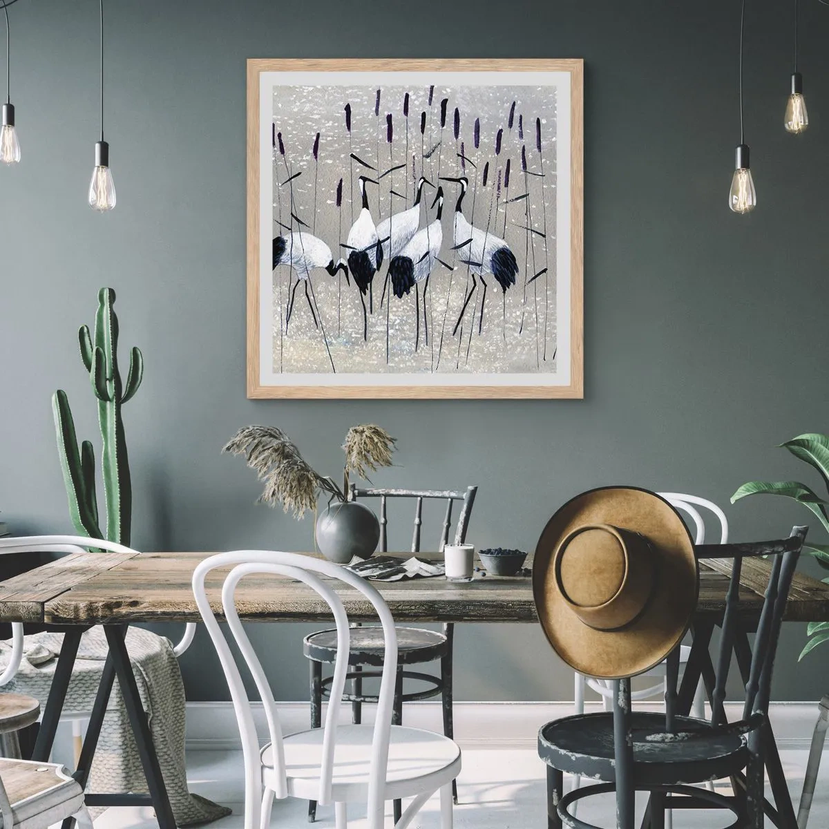 Poster in cornice rovere chiaro - Tra i suoi - 30x30 cm