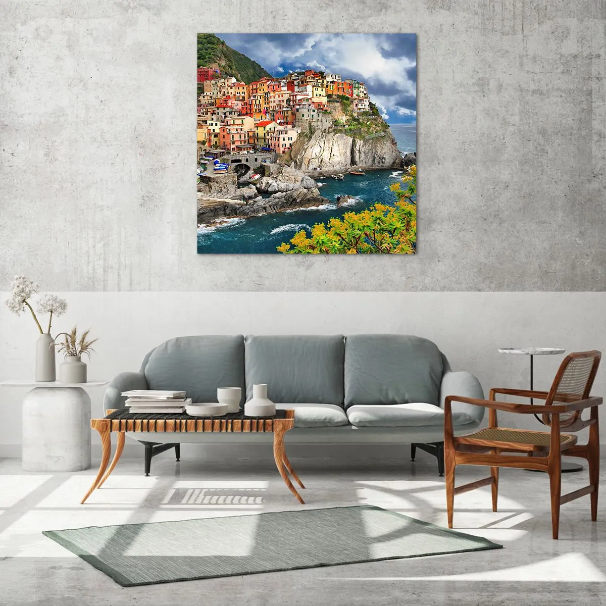 Quadro su vetro - Aggrappate alla roccia - 40x40 cm