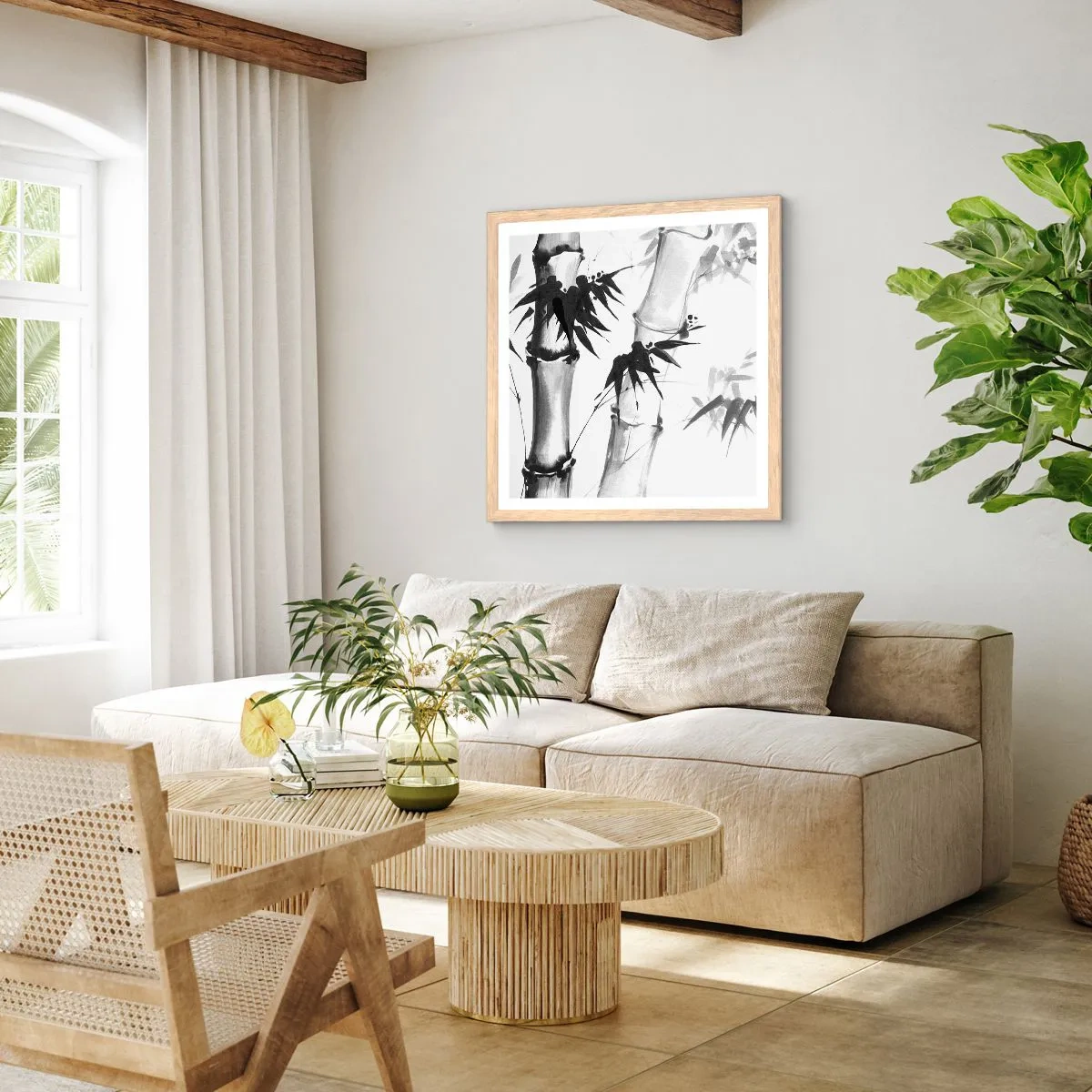 Poster in cornice rovere chiaro - Particolare d'oriente - 40x40 cm