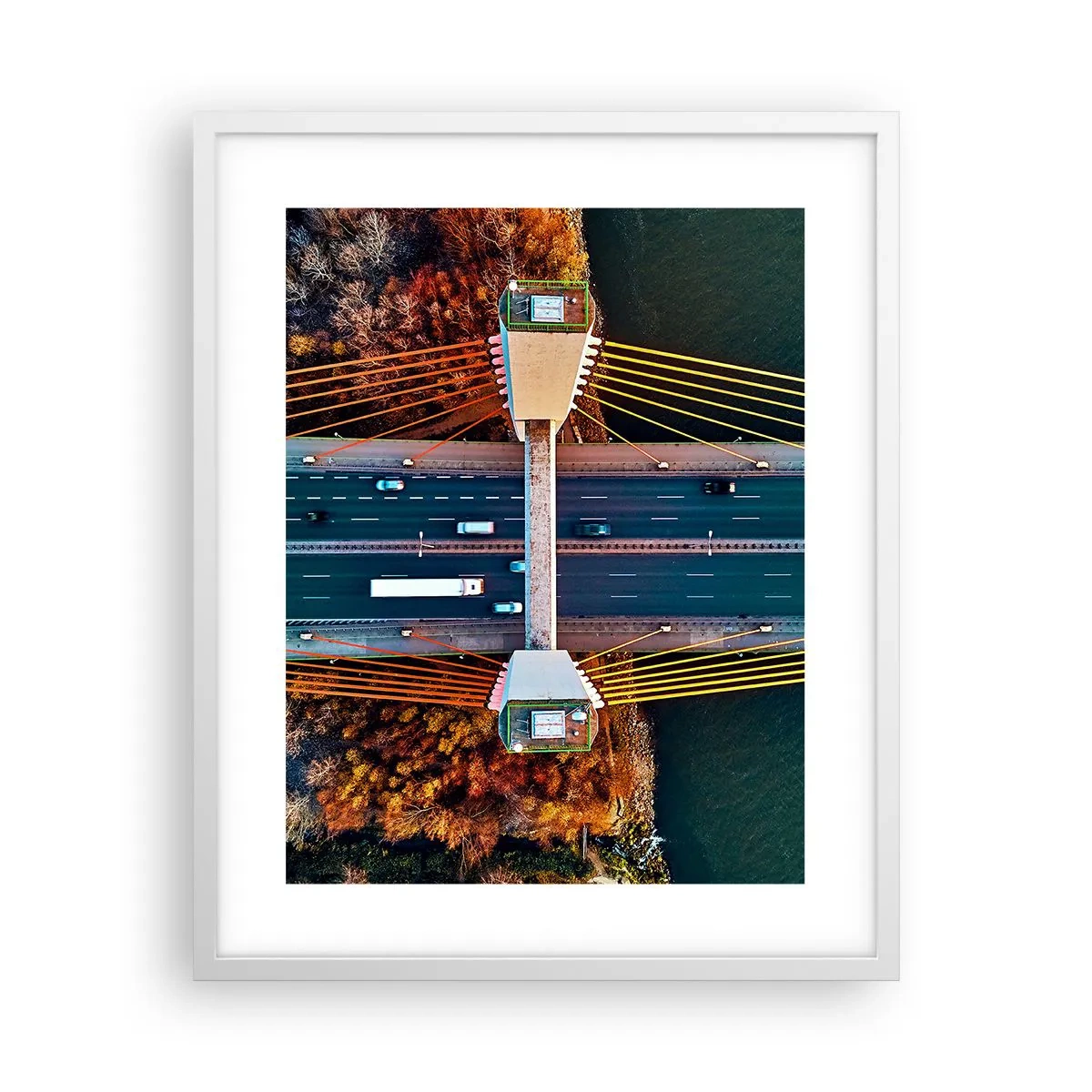 Poster in cornice bianca - Oltre il fiume, oltre il bosco - 40x50 cm