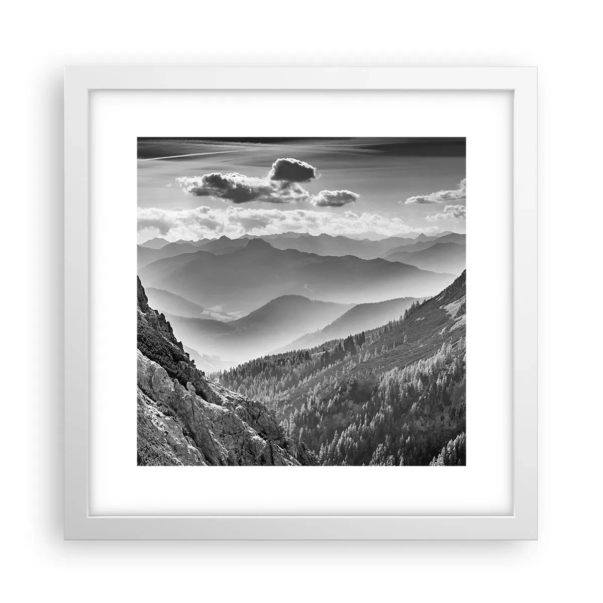 Poster in cornice bianca - Fino all'orizzonte - 30x30 cm