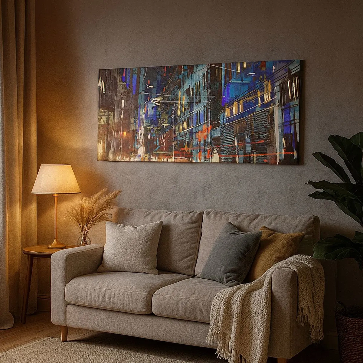 Quadro su tela - Stampe su Tela - Frastuono serale della strada - 100x40 cm